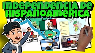 👊 La INDEPENDENCIA de HISPANOAMÉRICA  RESUMEN [upl. by Vallonia]