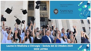 Lauree in Medicina e Chirurgia  Discussione Tesi di Laurea del 22 Ottobre 2020 Sede Latina [upl. by Gerick759]