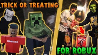 TRICK or TREATING FOR ROBUX  Linkmon99 IRL 16 [upl. by Esilanna]