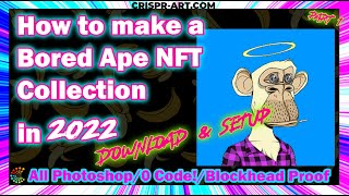 🐒 How to make a Bored Ape NFT Collection pt 1  PHOTOSHOP NFT GENERATOR  FREE PSD File Included [upl. by Friday]