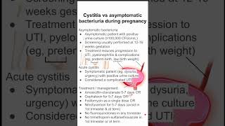 Cystitis vs asymptomatic bacteriuria during pregnancy [upl. by Annelise94]