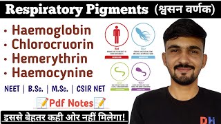 Respiratory Pigments  Haemoglobin  Chlorocruorin  Hemerythrin  Haemocynine  By Dadhich Sir [upl. by Ingvar913]