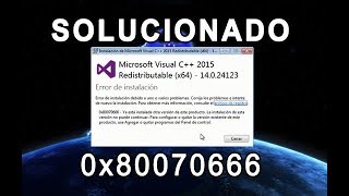 Solucionar el Error 0x80070666 de Microsoft Visual C 2015 Redistributable [upl. by Tena659]