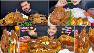 ASMR EATINGCHICKEN CURRYWHOLE CHICKEN CURRYGREEN CHILLIEXTRA GRAVY  Whole chicken Eating Asmr [upl. by Janeta]