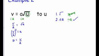 National 5  Changing the Subject of a Formula 2  Powers amp Roots [upl. by Ydurt]