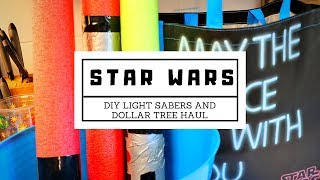 Dollar Tree DIY Pool Noodle Light Sabers  Star Wars Haul [upl. by Leanne]