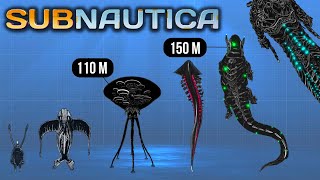 ALL Subnautica LEVIATHANS  Size Comparison [upl. by Nohsar]