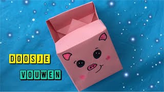 🤩 KNUTSELEN MET PAPIER SCHATTIG DOOSJE VOUWEN 🤩 Origami easy  Doosje vouwen van papier [upl. by Hubie517]