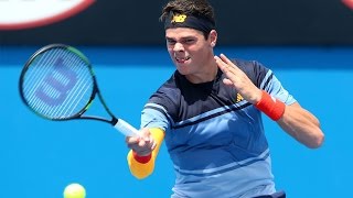 Milos Raonic v Lucas Pouille highlights 1R  Australian Open 2016 [upl. by Ymereg]