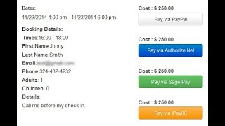 Booking Calendar  Payment form [upl. by Naoh]