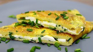 Omelette mit FetaKäse und Frühlingszwiebeln Einfach und lecker [upl. by Noissap855]