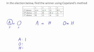 Copelands method  Pairwise comparison 1 [upl. by Atteuqaj342]