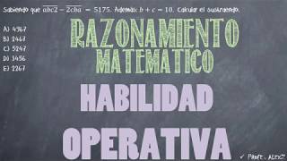 Habilidad Operativa Razonamiento Matematico [upl. by Sillihp]