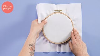 How to load fabric and tighten your embroidery hoop  Beginner Embroidery Techniques [upl. by Chavaree]