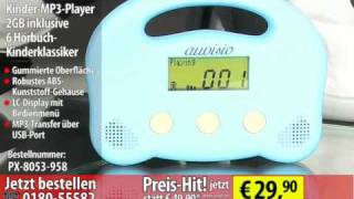 auvisio KinderMP3Player kidsRock 2GB inkl 6 HörbuchKinderklassiker [upl. by Aicenek589]