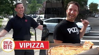 Barstool Pizza Review  VIPizza Bayside NY Bonus Upside Down Slice [upl. by Ellevehs]