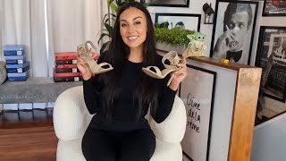 Ashley Unboxes Pleaser Amuse 10 Cream 5 Inch High Heel Single Sole Shoes With Ankle Strap [upl. by Scharf]