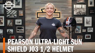 HarleyDavidson Pearson UltraLight Sun Shield J03 Motorcycle Half Helmet Overview [upl. by Templas]