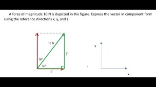 Physics Help A force of magnitude 10N is depicted in the figure Express the vector in component [upl. by Beisel]