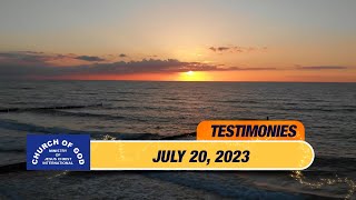 Testimonies  July 20 2023  CGMJCI [upl. by Averell390]