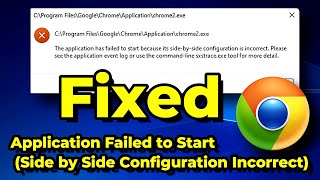 How to Fix Application Failed to Start Side by Side Configuration Incorrect  Easy Solution [upl. by Gut]