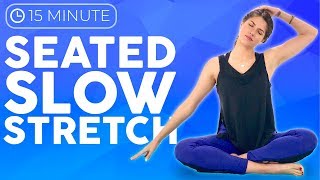 15 minute Seated Yoga Stretches for Headaches Anxiety amp Tension [upl. by Ziom263]