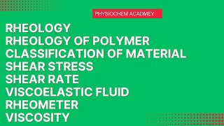 RHEOLOGYviscoelastic materialshear stressshear rateviscosity [upl. by Aissert450]