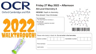 OCR AS Level Chemistry 2022 Paper 2 Walkthrough Depth In Chemistry [upl. by Muhan]