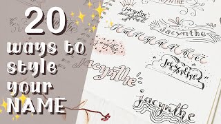 LETTERING DESIGN FOR YOUR NAME  20 simple ways to style your name [upl. by Nerita386]