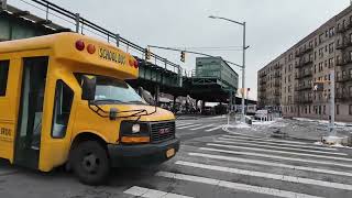 Seconds before the accident School bus almost ran over a pedestrian crossing [upl. by Arhat]