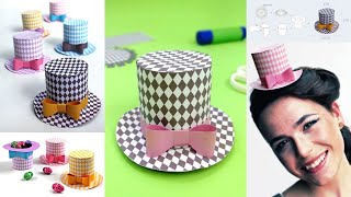 Make a mini top hat Instant download printable template DIY diamond nosew mini top hat pattern [upl. by Basile963]