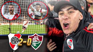 REACCION en la CANCHA  River 2 Fluminense 0 fiesta en la sivori baja  Copa Libertadores 2023 [upl. by Kcirednek168]