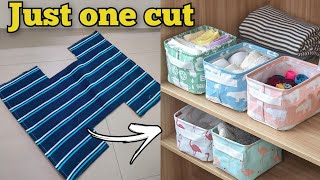 फ्री में बनाये  SareeSuitShirt Organizer Box  Fabric Storage basket  Easy Fabric Storage basket [upl. by Nalac]