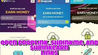 How to Open DropLink  ShrinkMe ShrinkEarn Links In 1 video [upl. by Ylim]