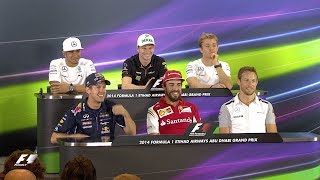 The Longest Press Conference Question Ever  2014 Abu Dhabi Grand Prix [upl. by Shaff626]