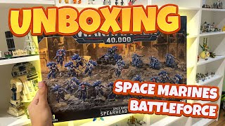 เปิดกล่อง Space Marines Christmas Battleforce 2023 Spearhead Force [upl. by Nwahshar]