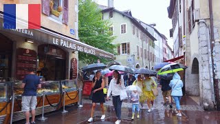 🇫🇷 Annecy Walking Tour by a Rainy Sunday  City Center amp Traditional Market 4K [upl. by Ivonne]