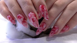 Red marble nail design [upl. by Hutt2]