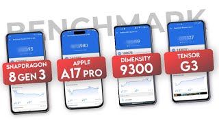 Snapdragon 8 Gen 3 Vs Apple A17 Pro Vs Dimensity 9300 Vs Google Tensor G3  Antutu Benchmark amp Spec [upl. by Portugal56]