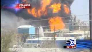 Explosion leads to fire at AkzoNobel plant along Highway 225 in La Porte [upl. by Attenol]