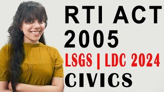 RTI 2005 for Kerala PSC degree level exam  LSGS  KAS psc psc2023 pscclasses [upl. by Orlov]