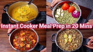 Instant Cooker Meal Combo in 20 Mins  Paneer amp Sprouts Curry with Pulao amp Khichdi Meal in Cooker [upl. by Talyah]