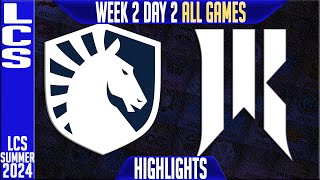 TL vs SR Highlights ALL GAMES  LCS W2D2 Summer 2024  Team Liquid vs Shopify Rebellion Week 2 Day 2 [upl. by Shirah]