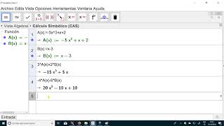 Operaciones con polinomios con GeoGebra [upl. by Camden735]