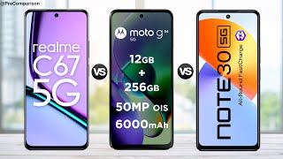 Realme C67 5g vs Moto G54 5g vs Infinix Note 30 5g  Full Specs Comparison [upl. by Sirrot]