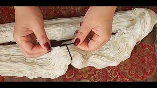 How to tie scrap yarn ties onto undyed yarn [upl. by Chud780]