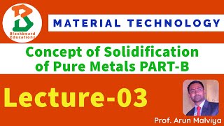 Lecture03  Concept of Solidification of Pure MetalsPARTB [upl. by Mctyre707]