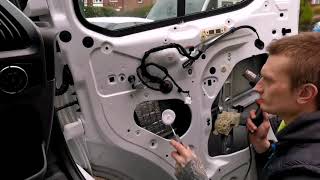 How to do sound deadening in carvan doors Installing Vibe Antivibe in a Ford Transit Custom Van [upl. by Einnig763]