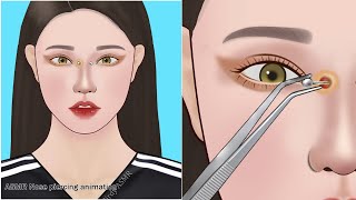 ASMR Remove Severely Infected nose piercing pus  Squeeze nose acne [upl. by Ellehcal]