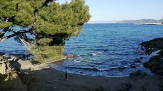 Walking tour Cliffs Beach Llançà Costa Brava Spain [upl. by Naujid]